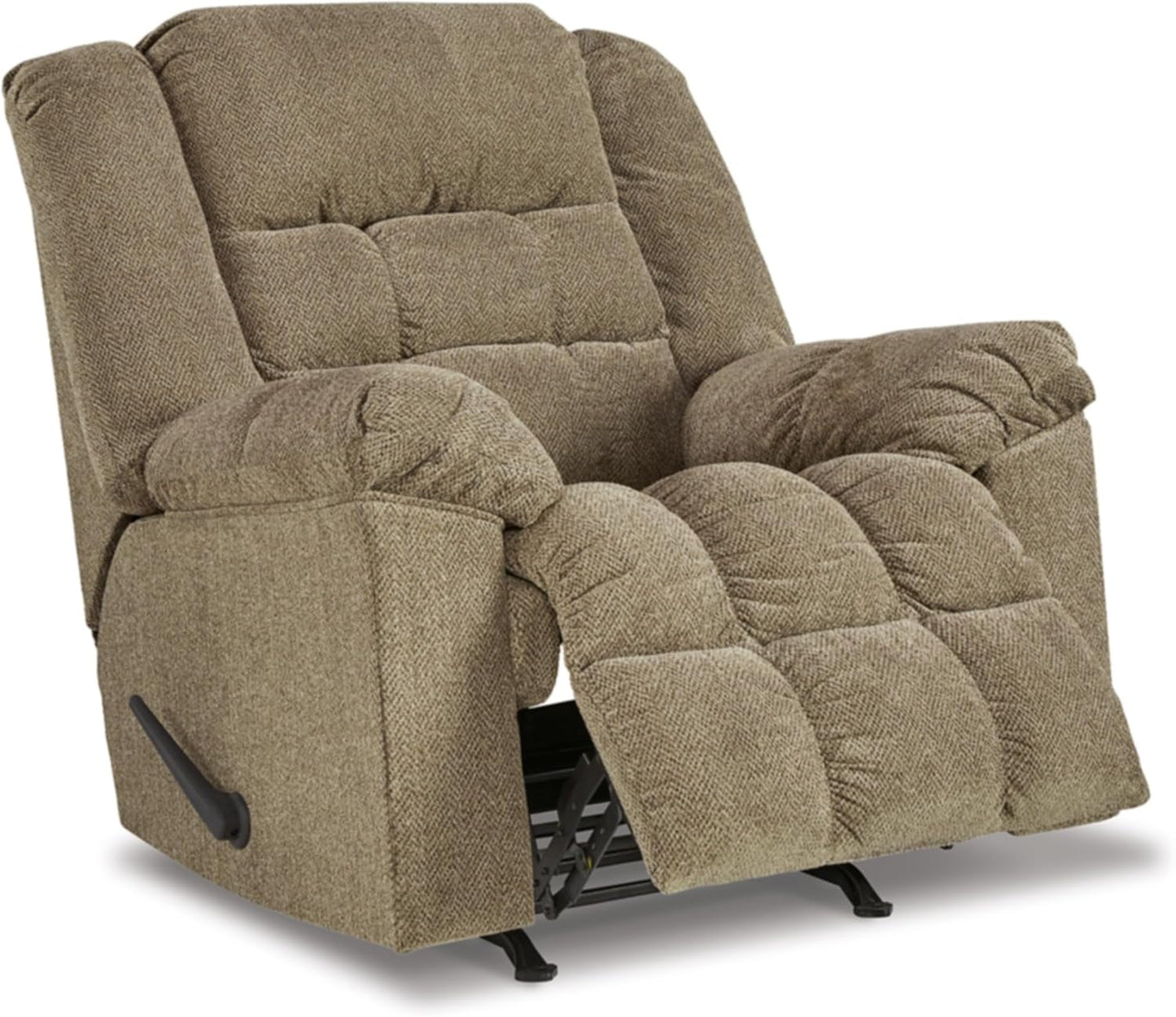 Kegler Contemporary Tufted Manual Rocker Recliner, Light Brown-3