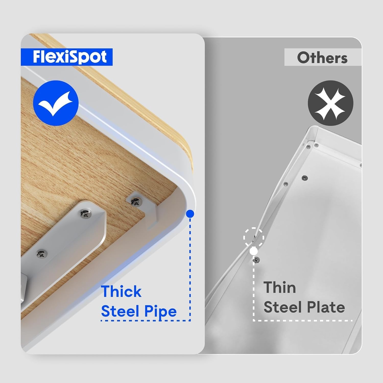 Comhar Electric Standing Desk with Drawer Desktop & Adjustable Frame W/Usb Charge Ports (Bamboo Texture/Black, Wood)-3