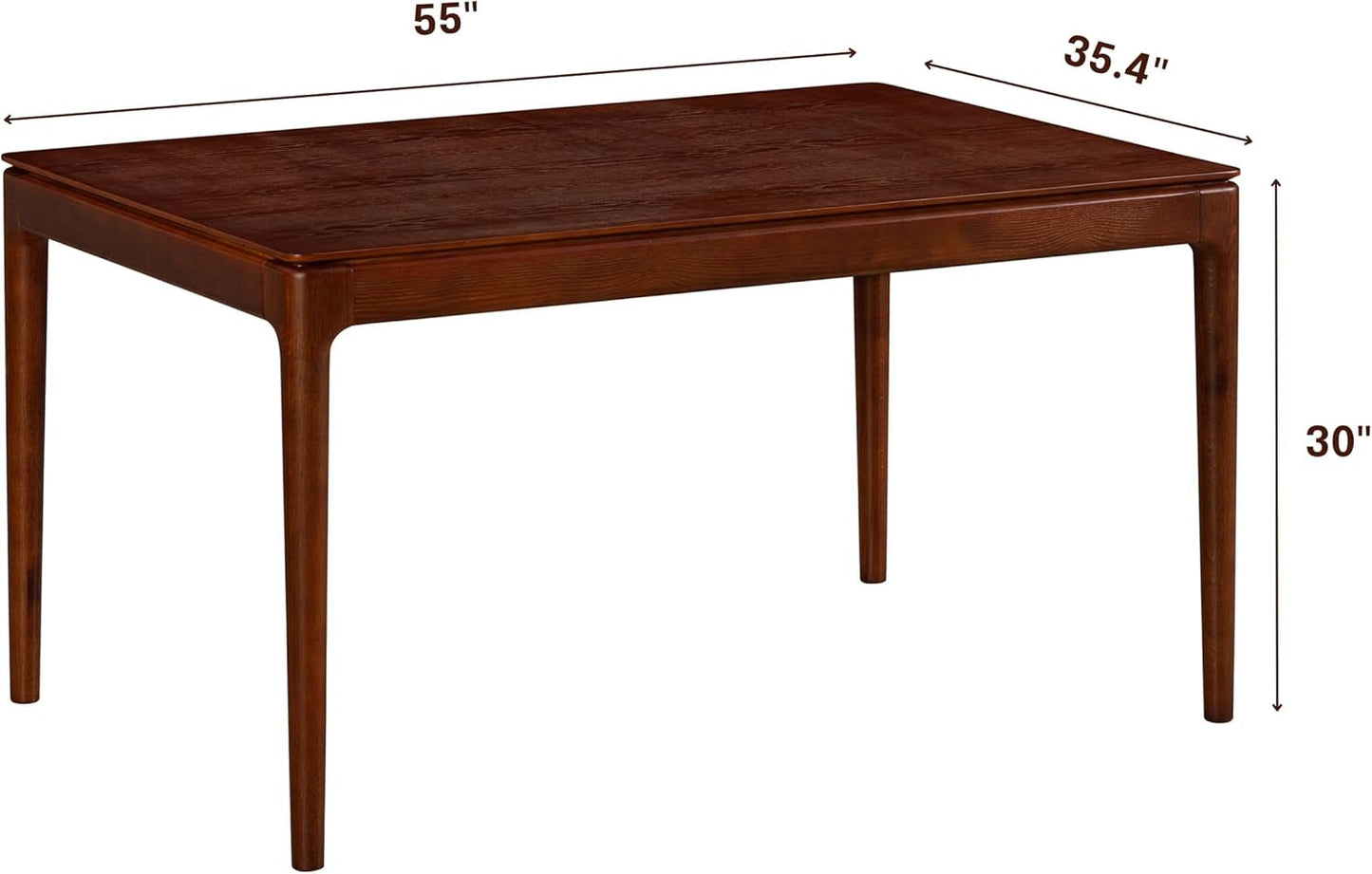 Mingle 55 Inch Modern Design, Rectangular Dinner Table for Dining Room, Living Room Furniture, Effortless Assembly, Dark Walnut-1