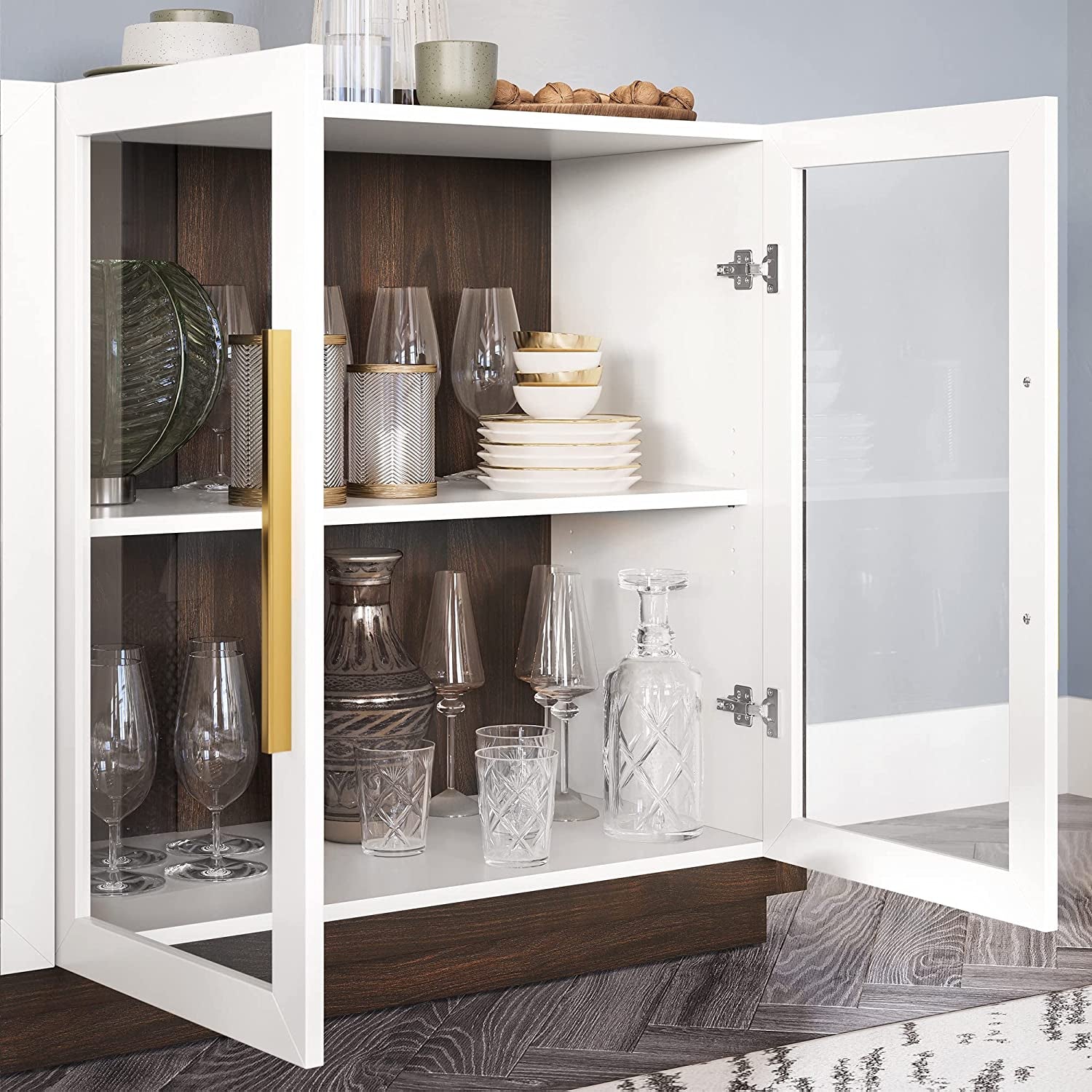 Brixston Modern Wood Glass-Buffet Cabinet-2