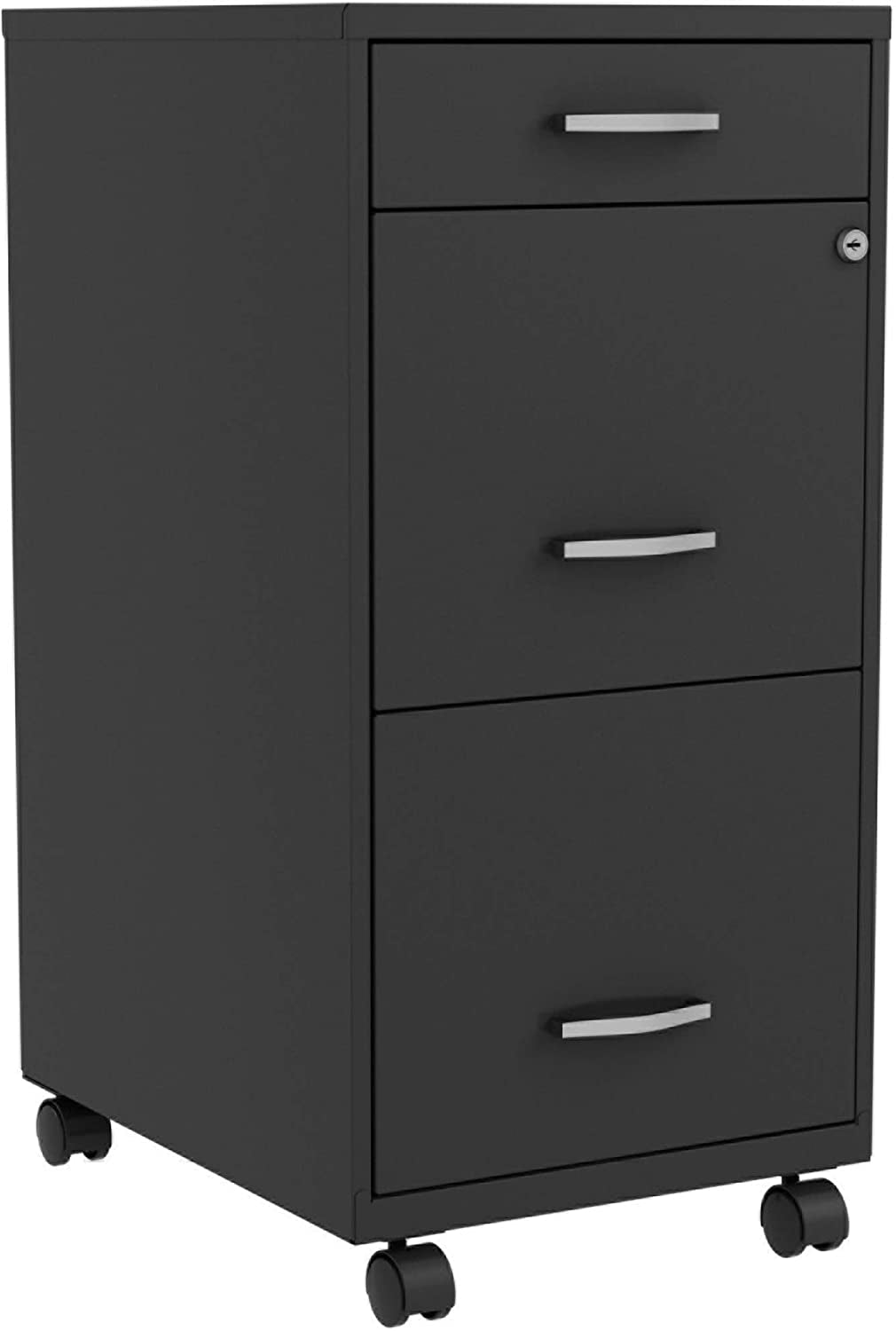 LYS SOHO Box/File/File 3-Drawer Mobile File Cabinet, Black-0