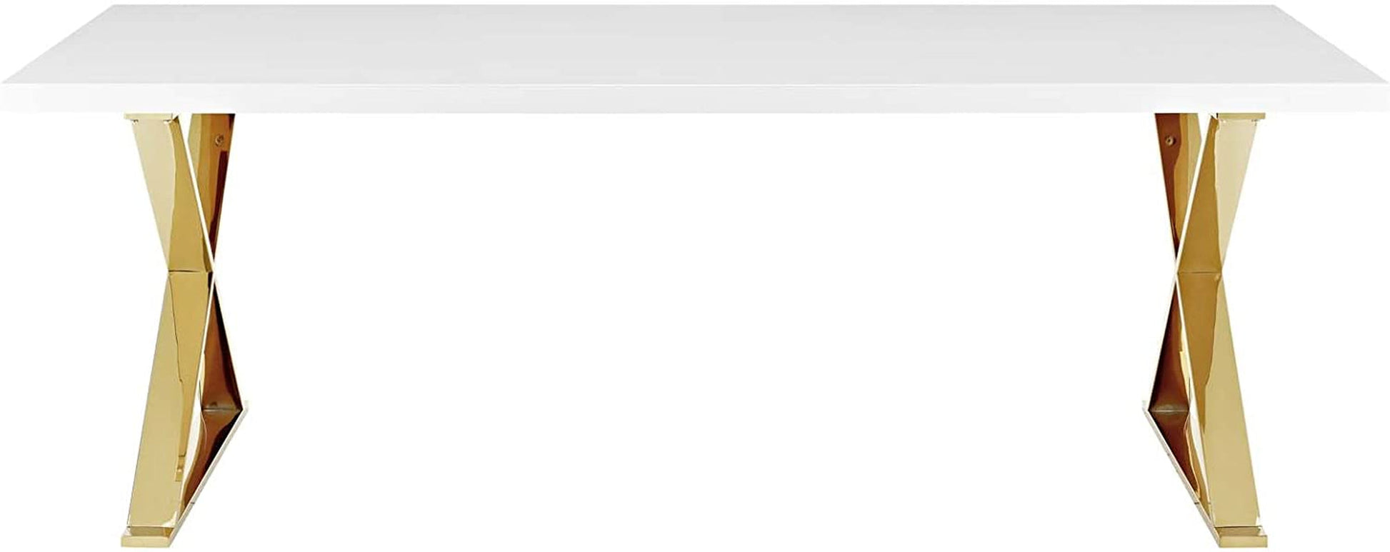 Modern White Gold Sector 87'' Dining Table-1