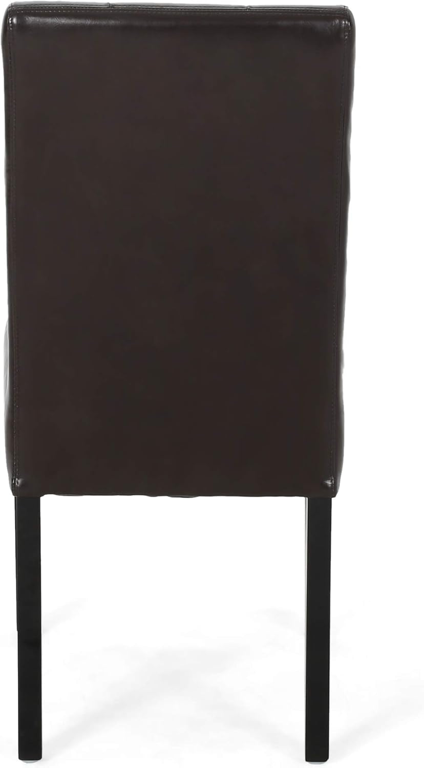 Gentry Bonded Leather Dining Chairs, 2-Pcs Set, Chocolate Brown-3