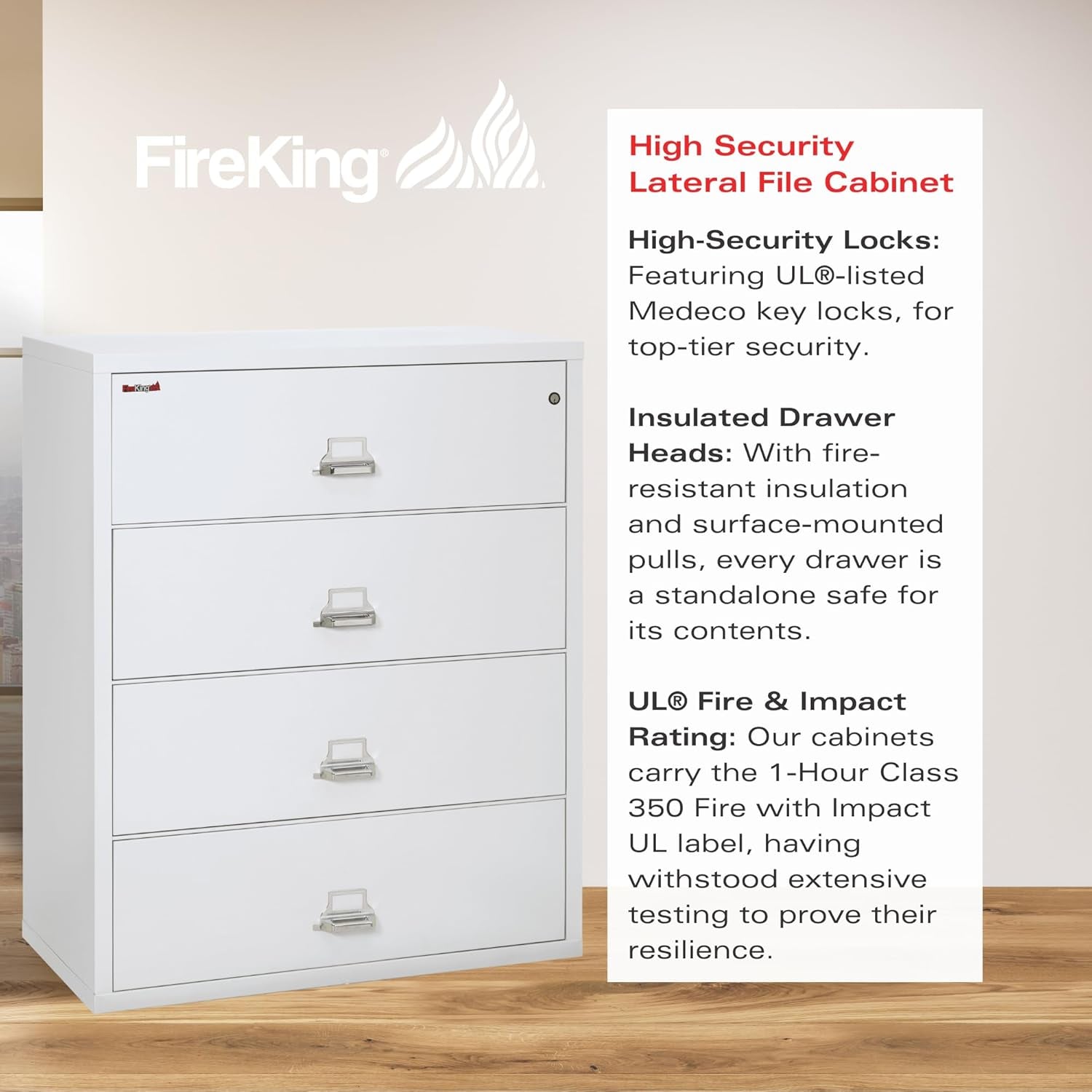 White 4 Drawer Fire Safe Lateral File-3
