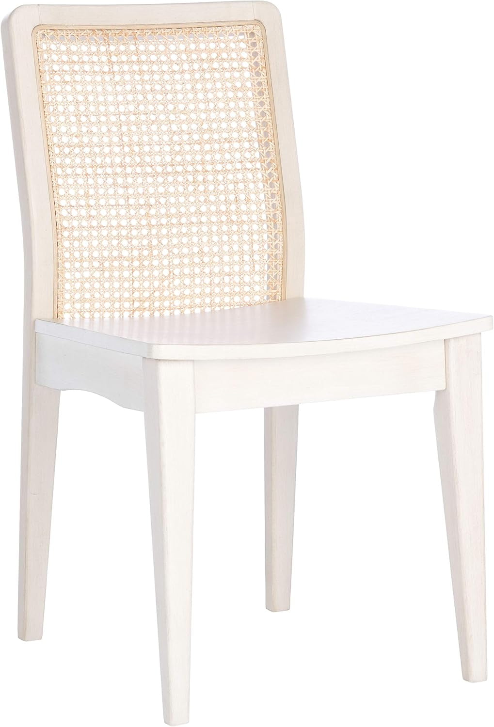 Home Collection Benicio White/Natural Rattan Dining Chair (Set of 2) DCH1005B-SET2-4