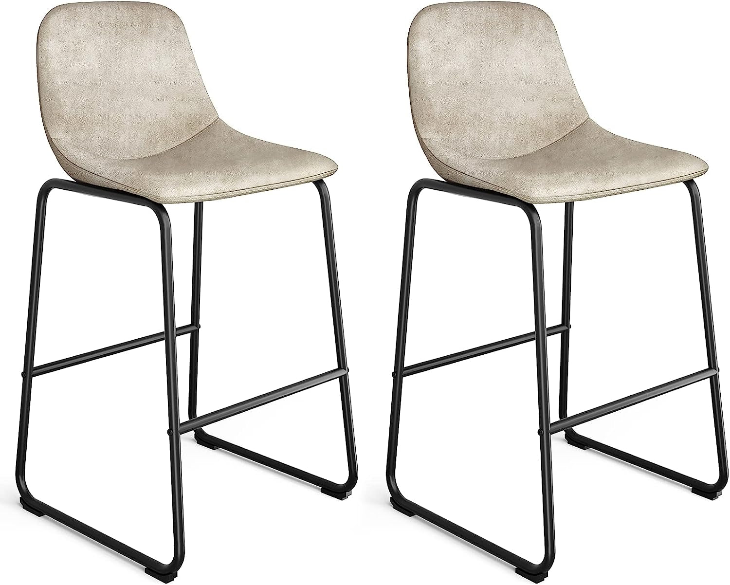 Industrial Beige Barstools, Set of 2-0
