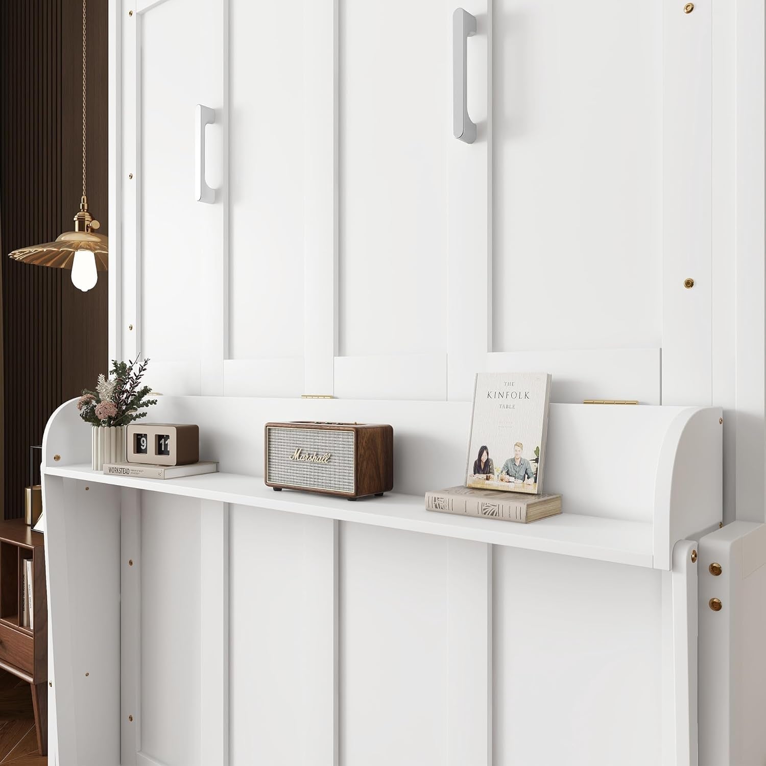 Queen Size Wall Murphy Bed with Desk Design-3