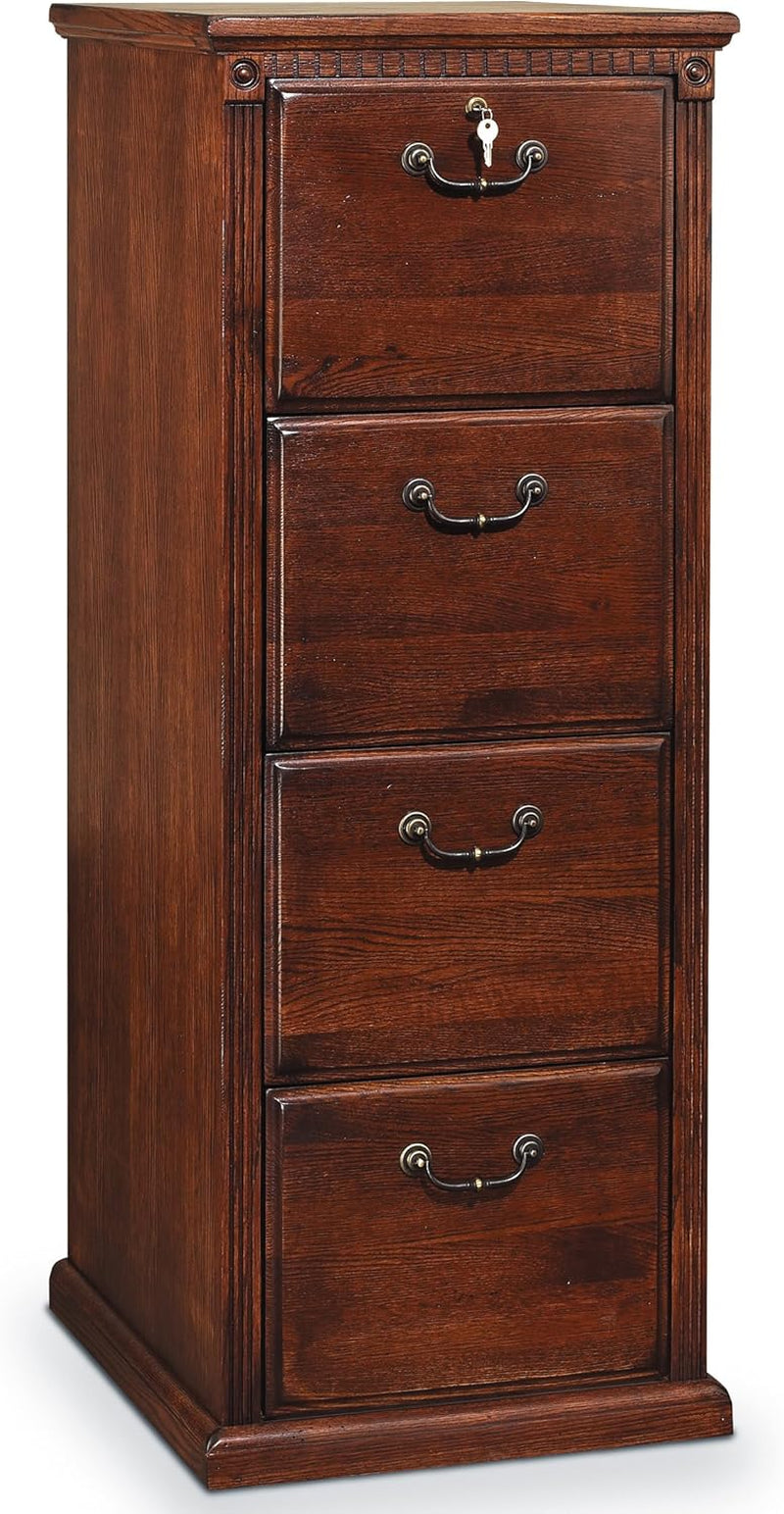 Huntington Oxford 4-Drawer File Cabinet, Burnish Finish, Fully Assembled-0