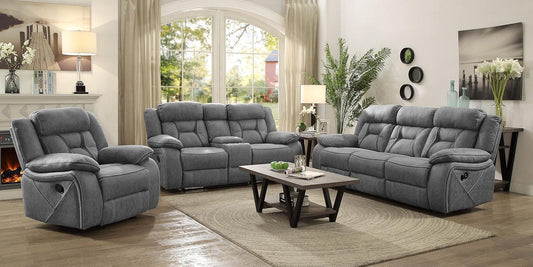 Coaster Higgins 3-Piece Motion Sofa Set, Grey-0