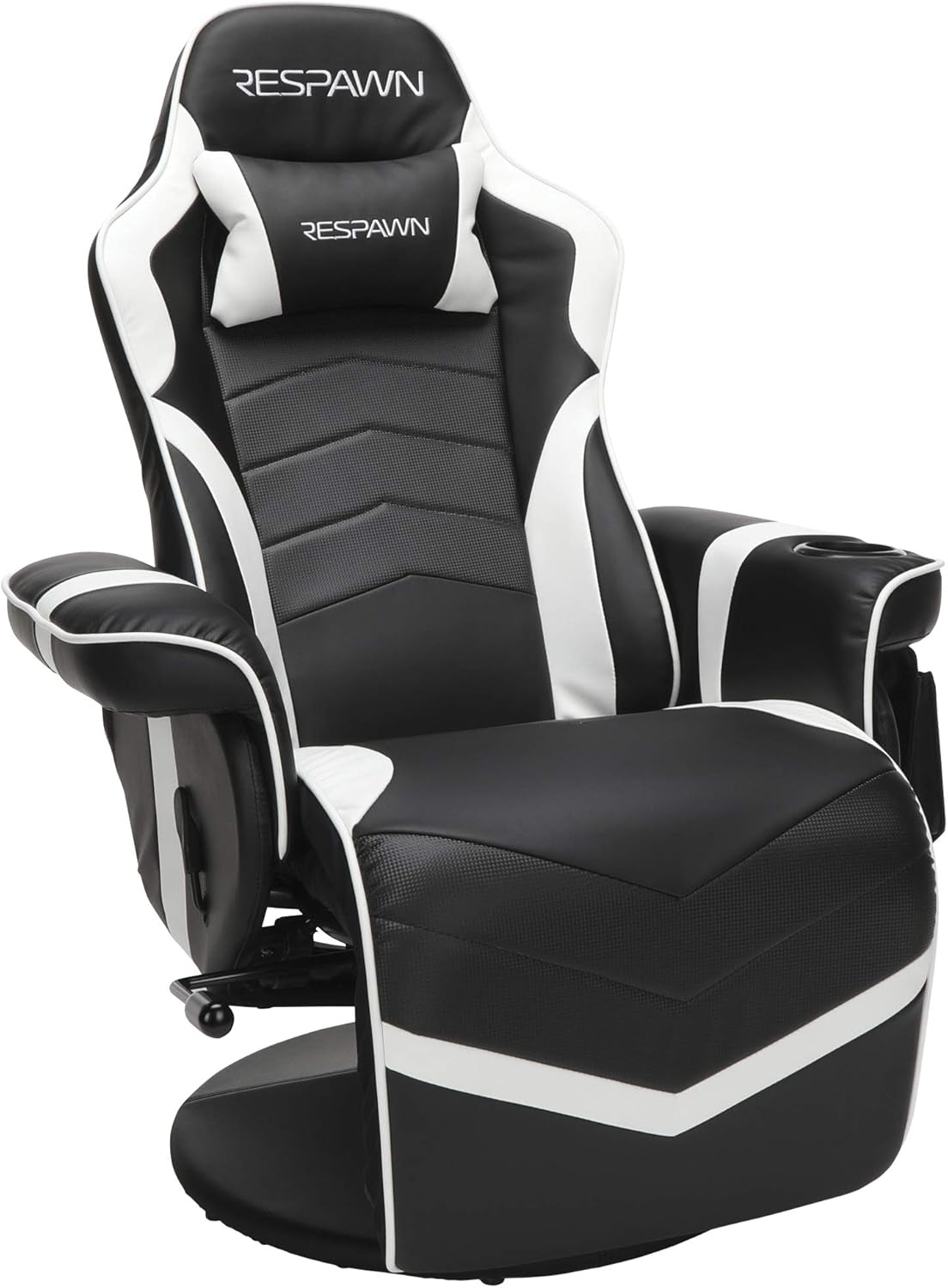 900 Gaming Recliner - Video Games Console Recliner Chair, Computer Recliner, Adjustable Leg Rest and Recline, Recliner with Cupholder, Reclining Gaming Chair with Footrest - White-1