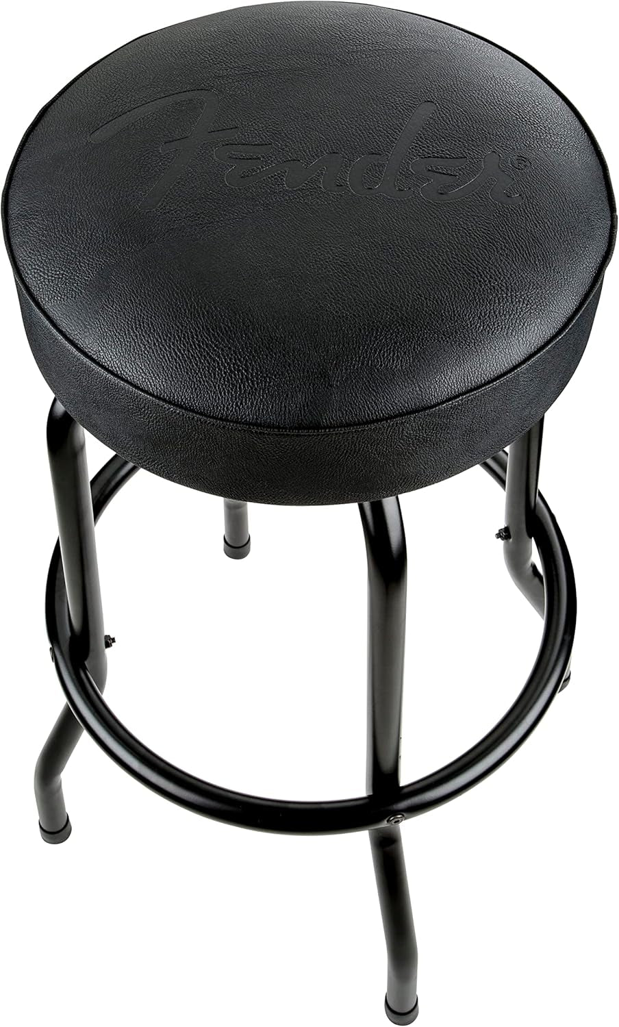 Embossed Black Logo Swivel Barstool, Great Gifts for Dad, Black/Black, 30"-0
