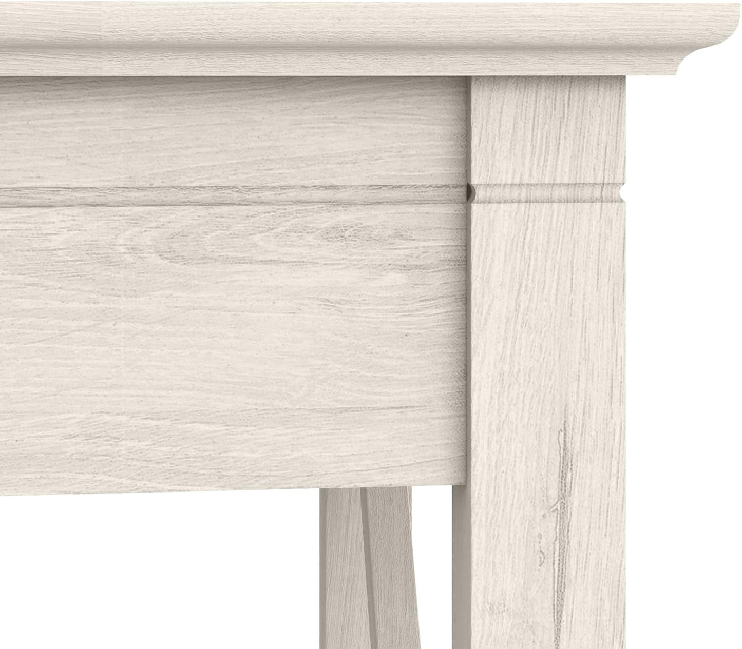 Bush Furniture Key West 60W Modern Farmhouse L Shaped Desk in Linen White Oak | 60-Inch Corner Table for Home Office-3