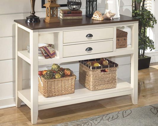 Whitesburg Cottage Dining Room Server in Brown and White-0