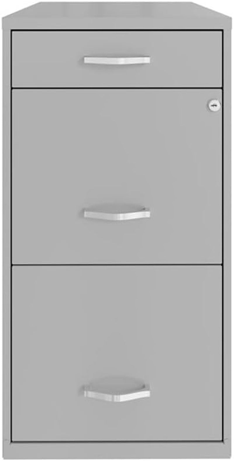 Space Solutions 18In Deep 3 Drawer Metal File Cabinet Arctic Silver, Letter Size, Fully Assembled-2