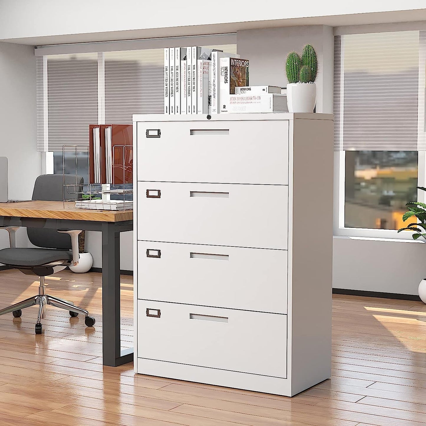 Lockable 4-Drawer Metal File Cabinet for Home Office-0