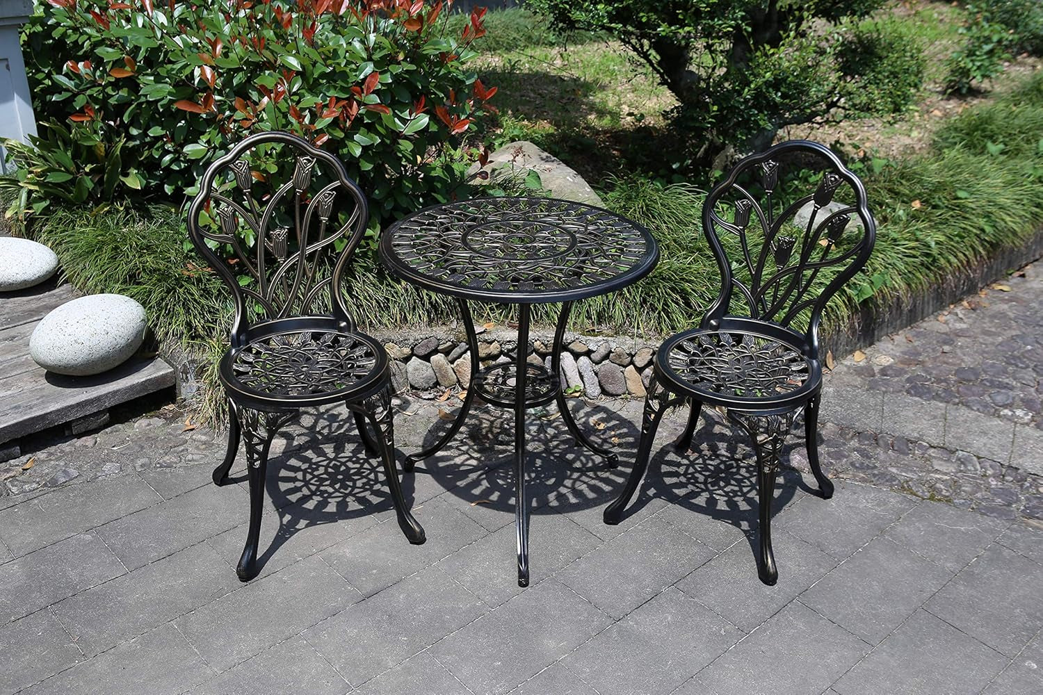 3 Piece Patio Set Antique Copper Tulip-4