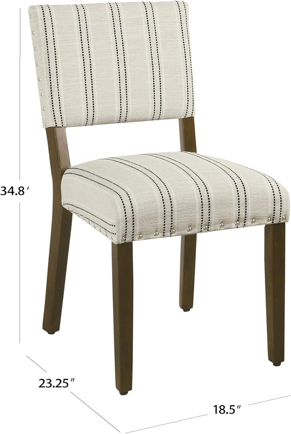 Home Decor | Upholstered Dining Chairs | Dining Chairs Set of 2 with Nailhead Trim | Decorative Home Furniture, Black and White Stripes-2