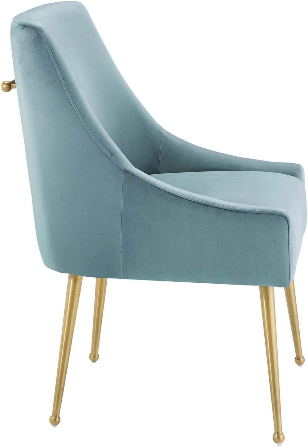 Discern Upholstered Performance Velvet Dining Chair, Light Blue-2