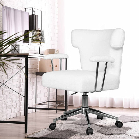 Faux Fur Swivel Chairs for Home Office-0