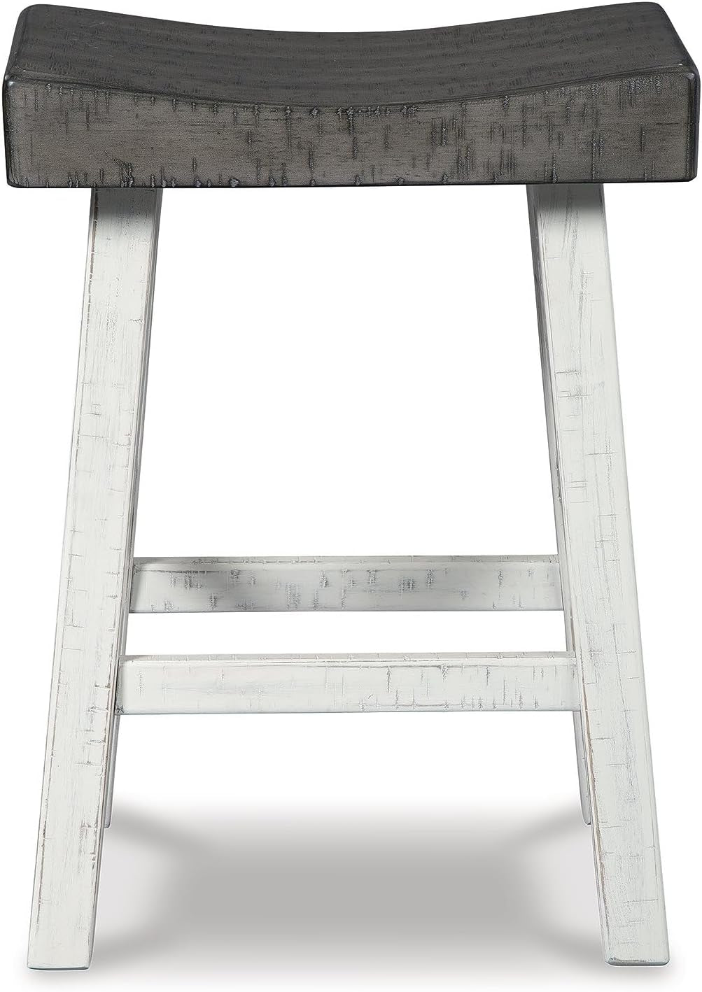 Glosco Casual 25" Counter Height Barstool, Antique White & Light Brown-2