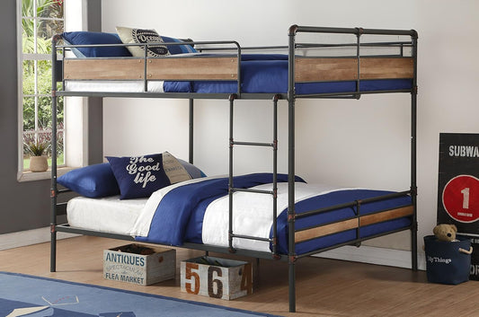 Brantley II Queen over Queen Metal Bunk Bed in Sandy Black-1