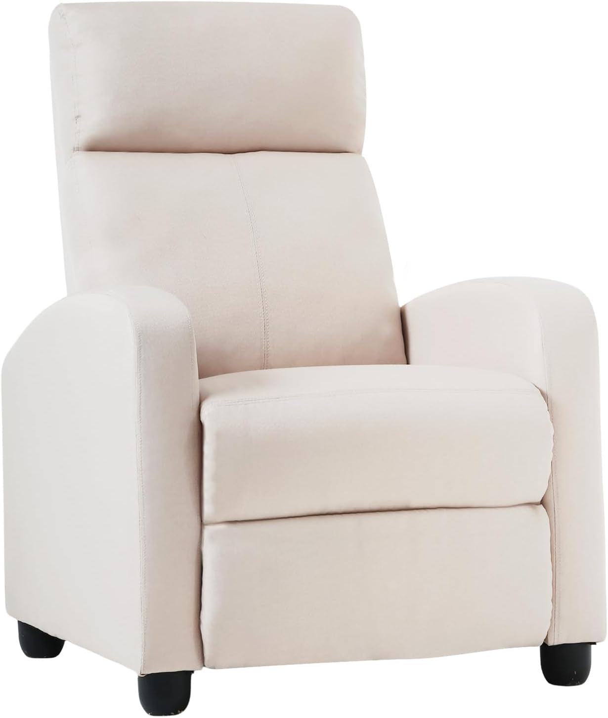 Recliner Chair Home Theater Seating Reclining Sofa Push Back Recliner with Lumbar Support and Fabric Padded Seat Backrest for Living Room (Fabric Beige)-0