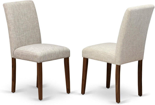 ABPNT35 Abbott Classic Parson Chairs - Doeskin Linen Fabric Padded Dining Chairs, Set of 2, Natural-0