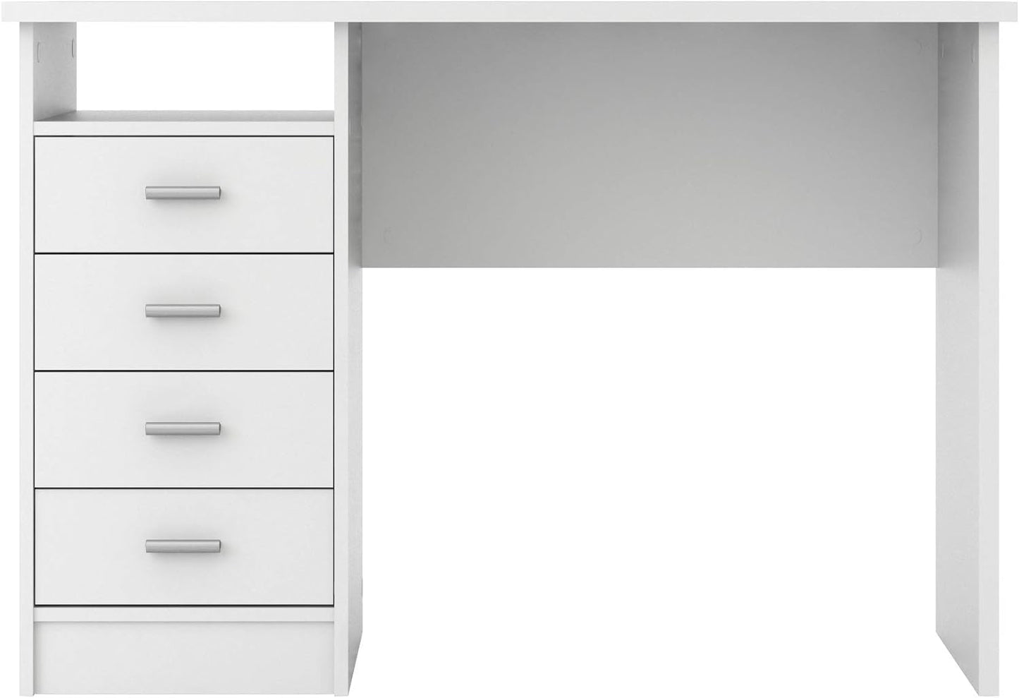 4-Drawer Desk, Modern White Office Writing Desk with Storage, Compact and Functional Desk for Home or Office-1