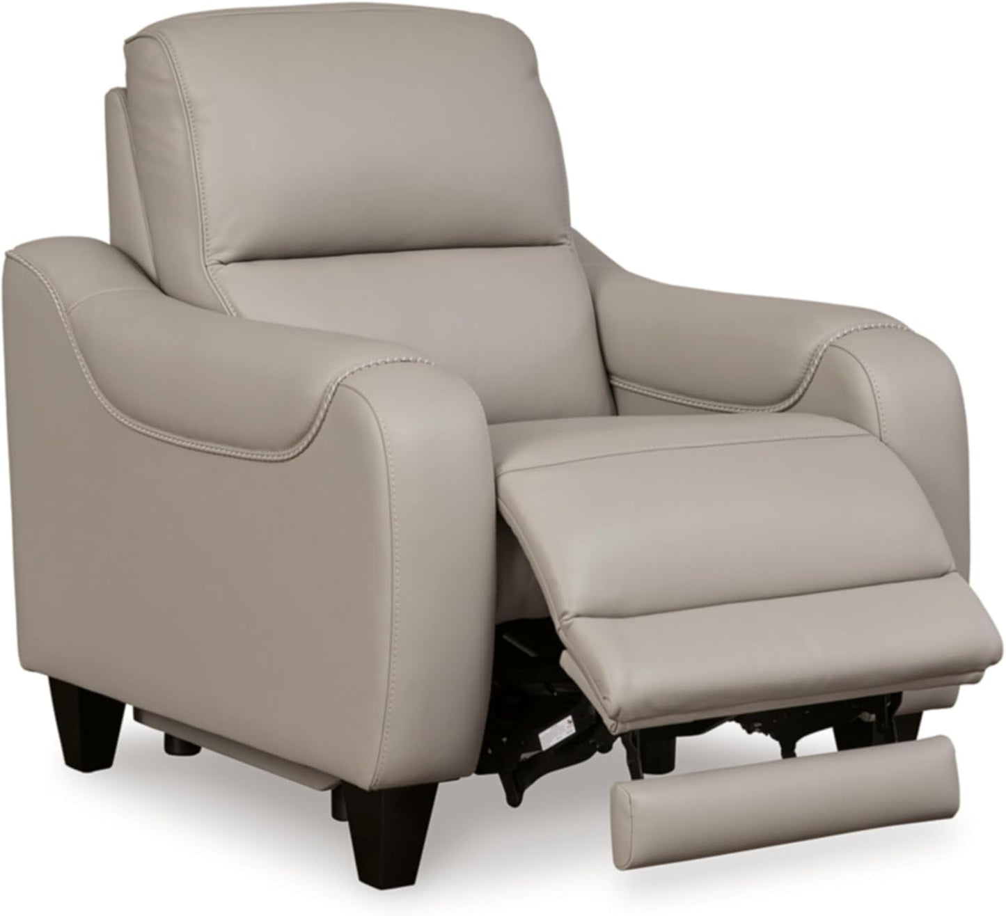Mercomatic Contemporary Leather Match Wall Hugger Power Recliner with Adjustable Headrest and USB Ports, Light Gray-2