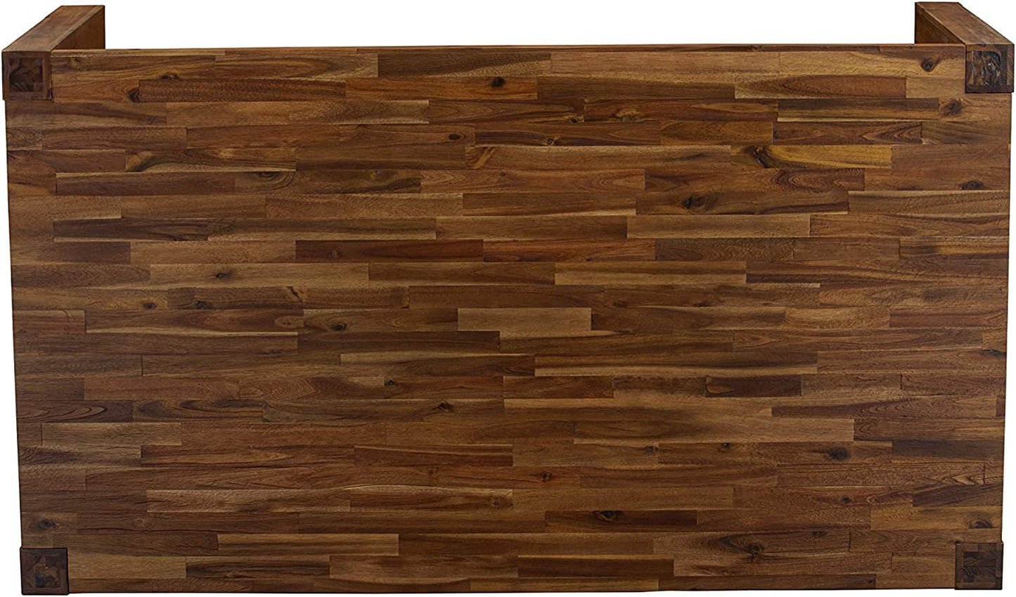 Wooden Rectangular Dining Table, Antique Walnut Finish-3