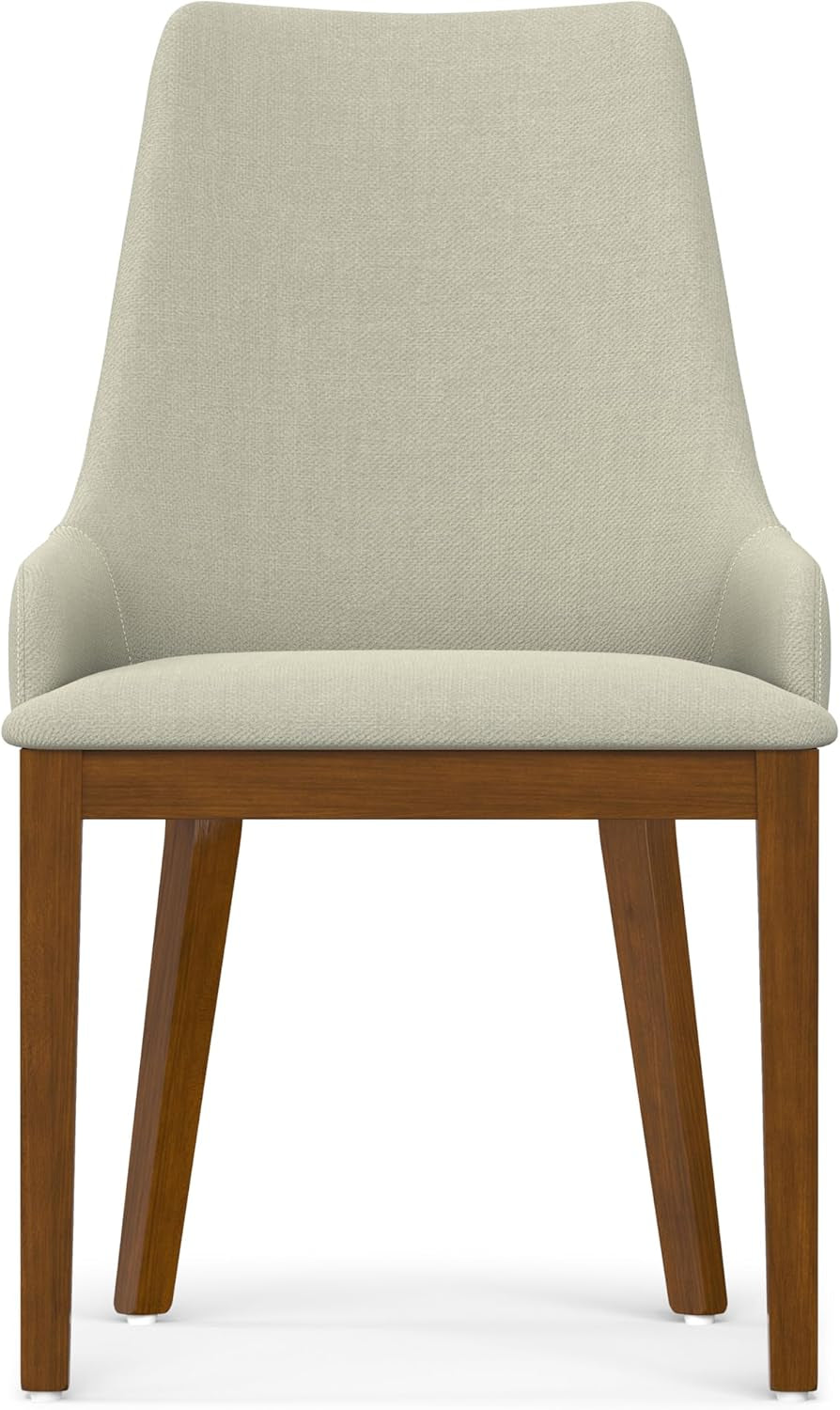 Stephanie Contemporary Dining Chair (Set of 2) in Natural Linen Look Fabric, Fully Assembled for the Dining Room-3
