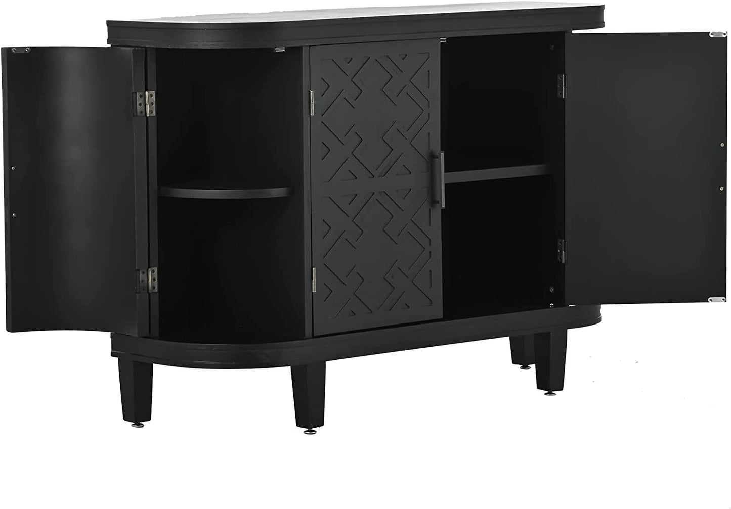 Coffee Bar Cabinet with Sliding Barn Door, 55 Inch-4