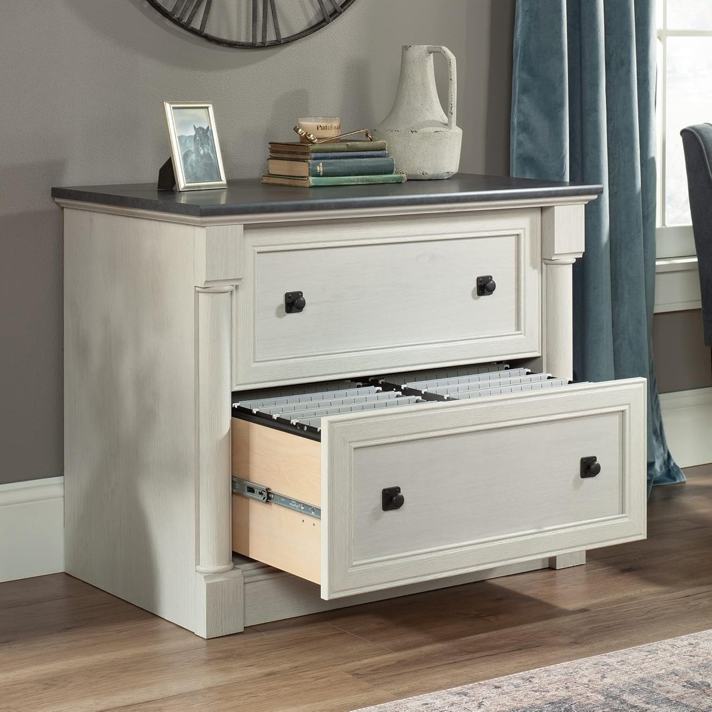 Palladia 2 Drawer File Cabinet, Lateral Filing Cabinets for Home Office, Hanging File Folders Organizer, Interlocking Drawers, in Glacier Oak Finish-3