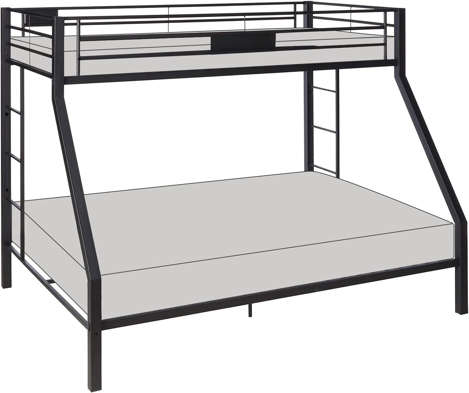 Twin Xl/Queen Bunk Bed, Sandy Black-1