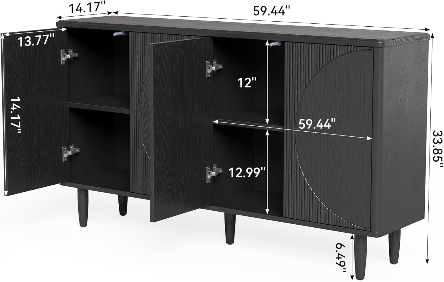 Modern 59-Inch Sideboard Buffet Table with Storage-3