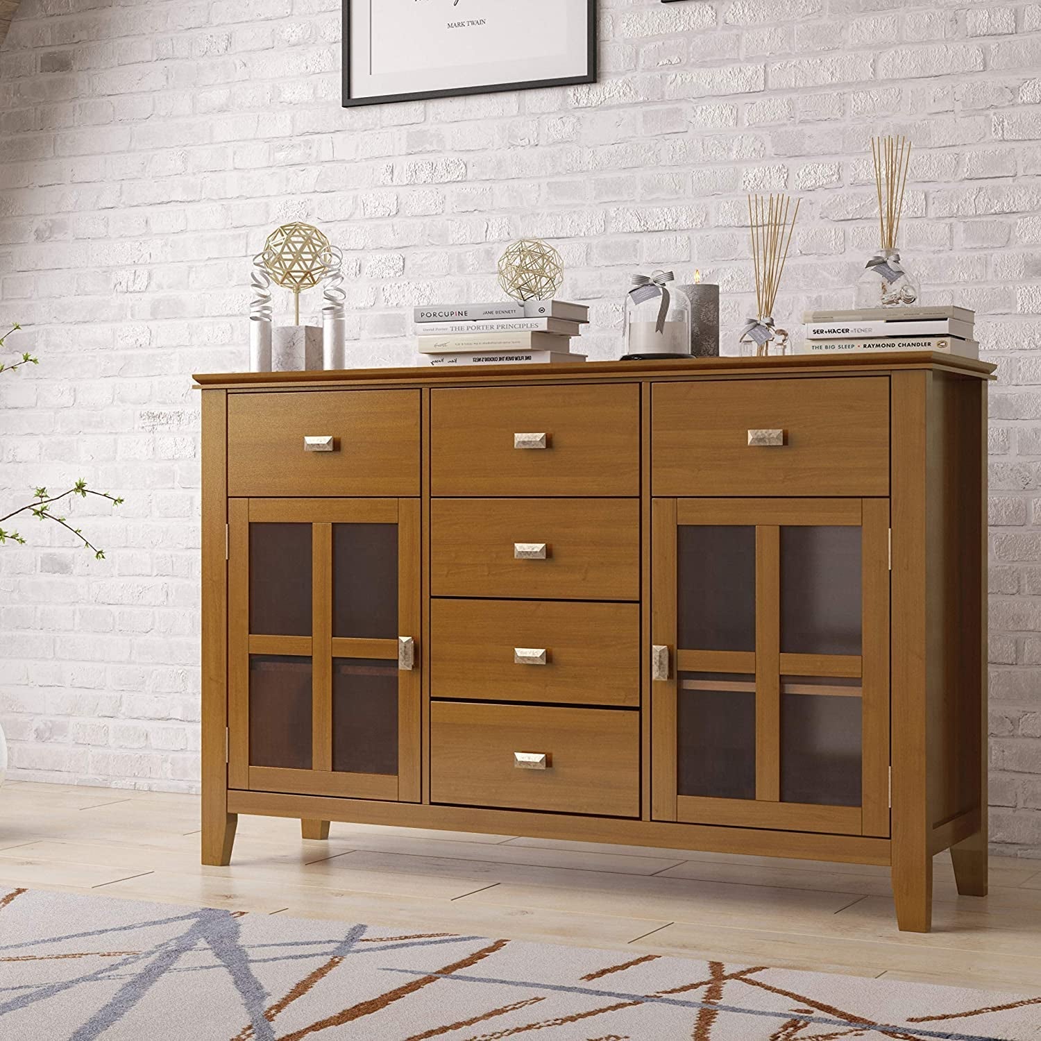 Artisan Honey Brown Transitional Sideboard-0
