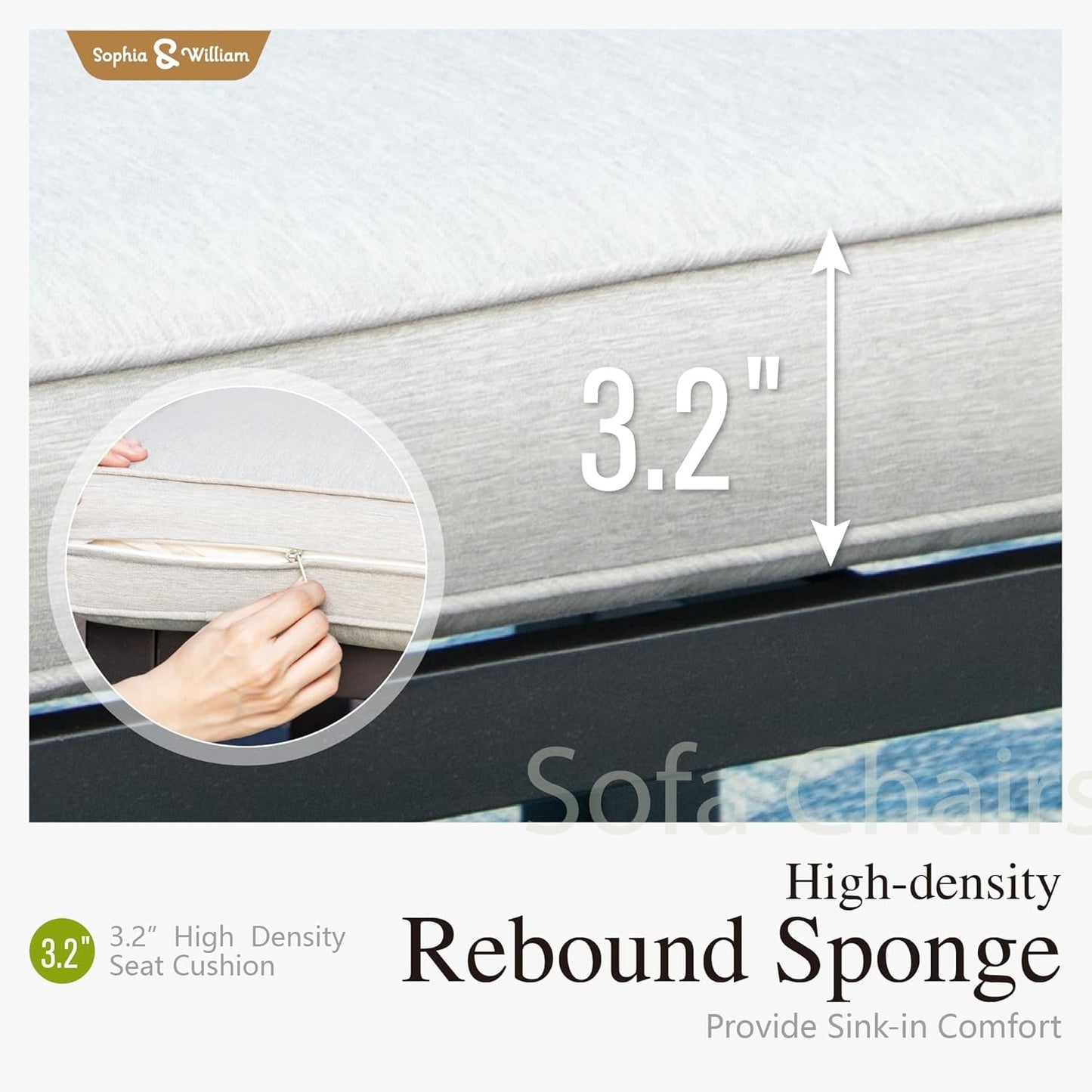 Outdoor Patio Furniture Set, Metal Sectional Sofa Set Patio Conversation Set with Cushions-2 X Single Sofa-4