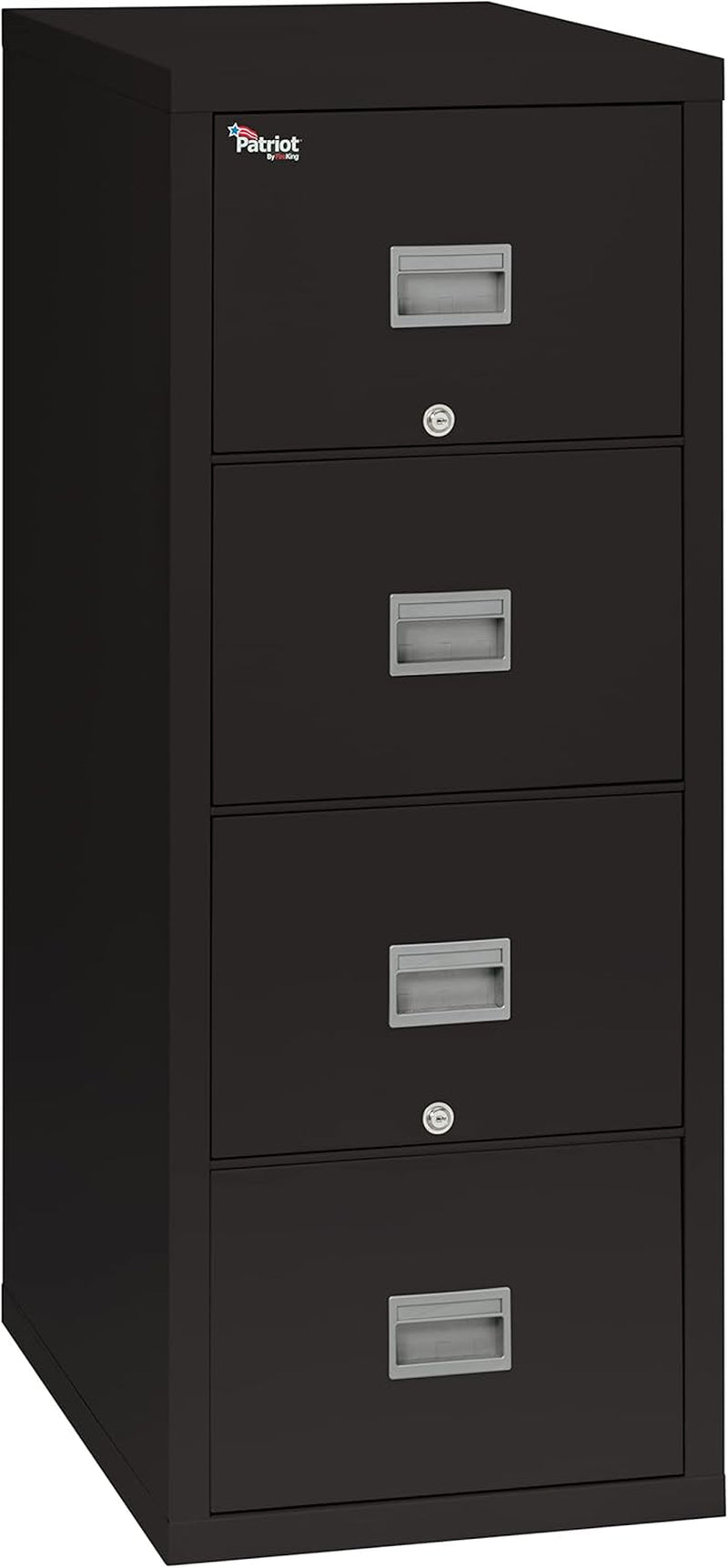 Patriot Vertical 4 Drawer Legal & Letter Fire Safe File Cabinet, Key Lock, 1 Hour Fire Rated UL Rated & Water Resistant, USA Made, Black-0