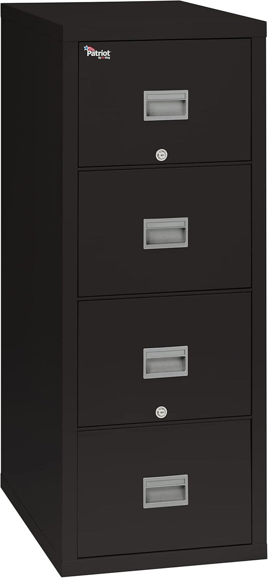 Patriot Vertical 4 Drawer Legal & Letter Fire Safe File Cabinet, Key Lock, 1 Hour Fire Rated UL Rated & Water Resistant, USA Made, Black-0