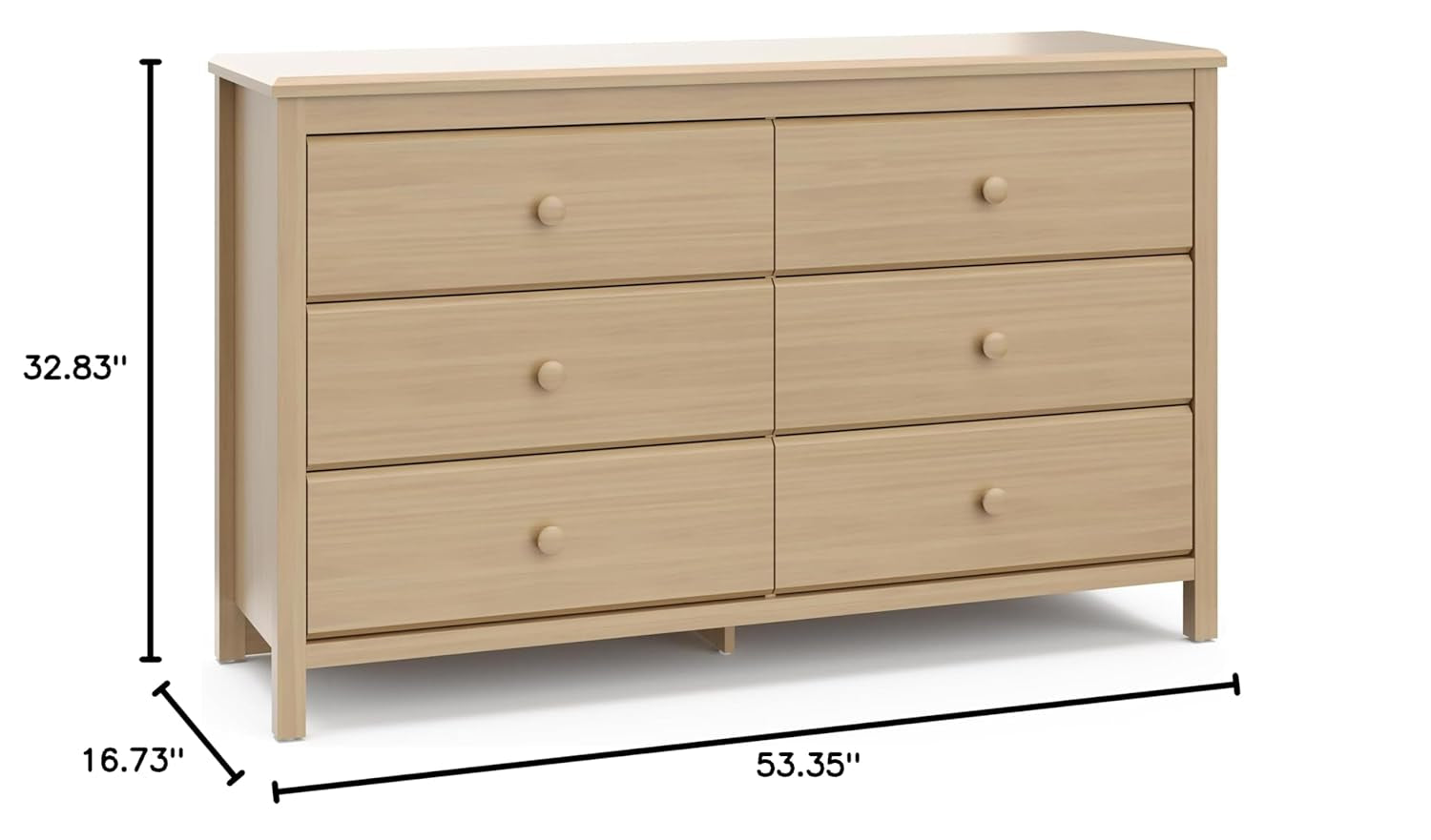 Alpine 6 Drawer Double Dresser (Driftwood) – GREENGUARD Gold Certified, Dresser for Nursery, 6 Drawer Dresser, Kids Dresser, Nursery Dresser Drawer Organizer, Chest of Drawers-2