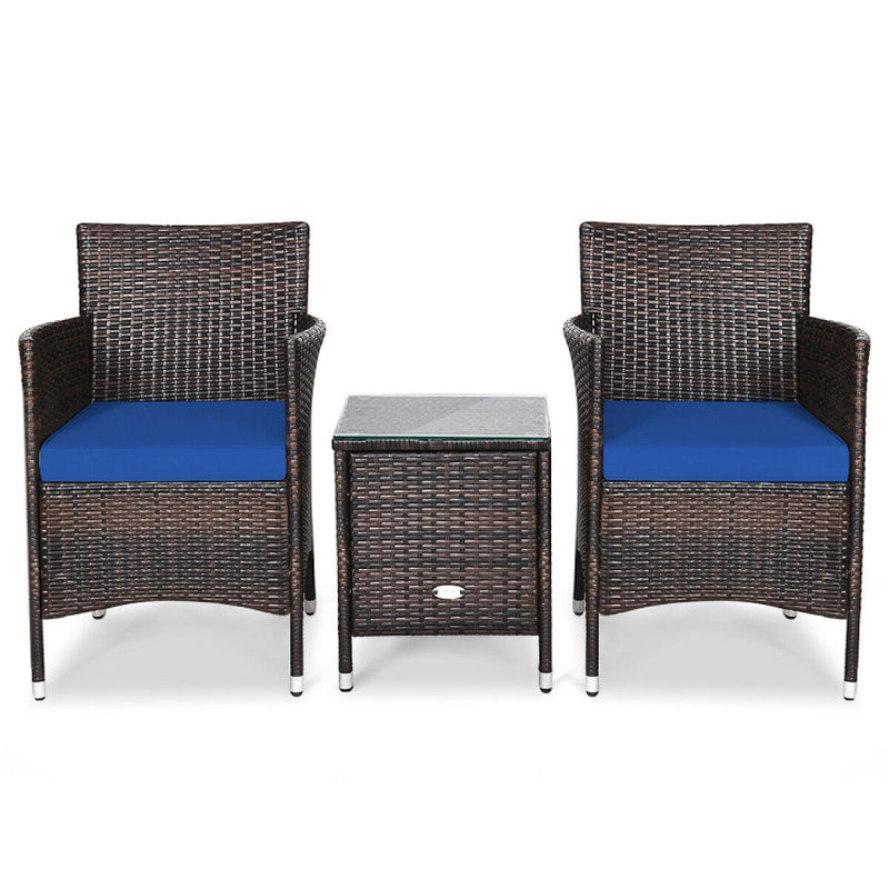 3 Pieces Ergonomic Wicker Patio Conversation Set-5