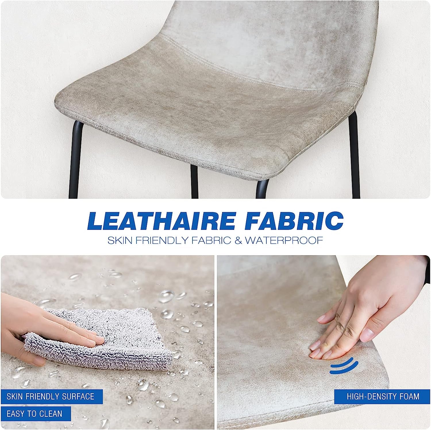 Industrial Beige Barstools, Set of 2-4