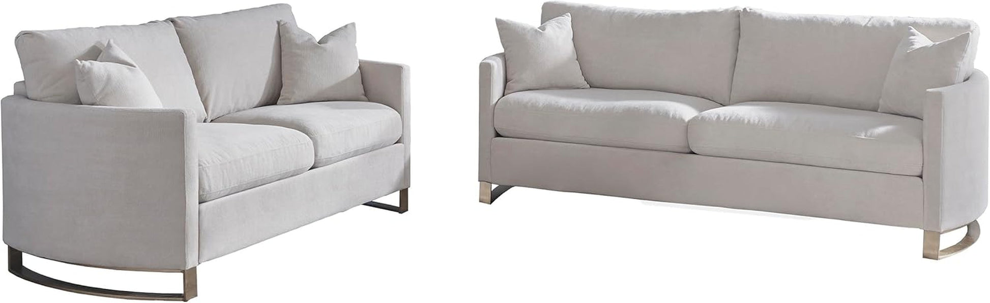 Corliss 2-Piece Arched Arms Living Room Set Beige and Rose Brass-0