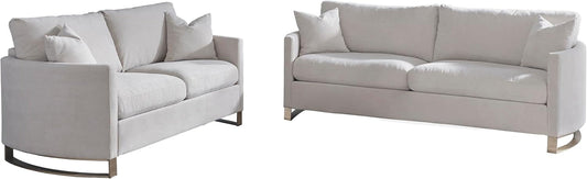 Corliss 2-Piece Arched Arms Living Room Set Beige and Rose Brass-0