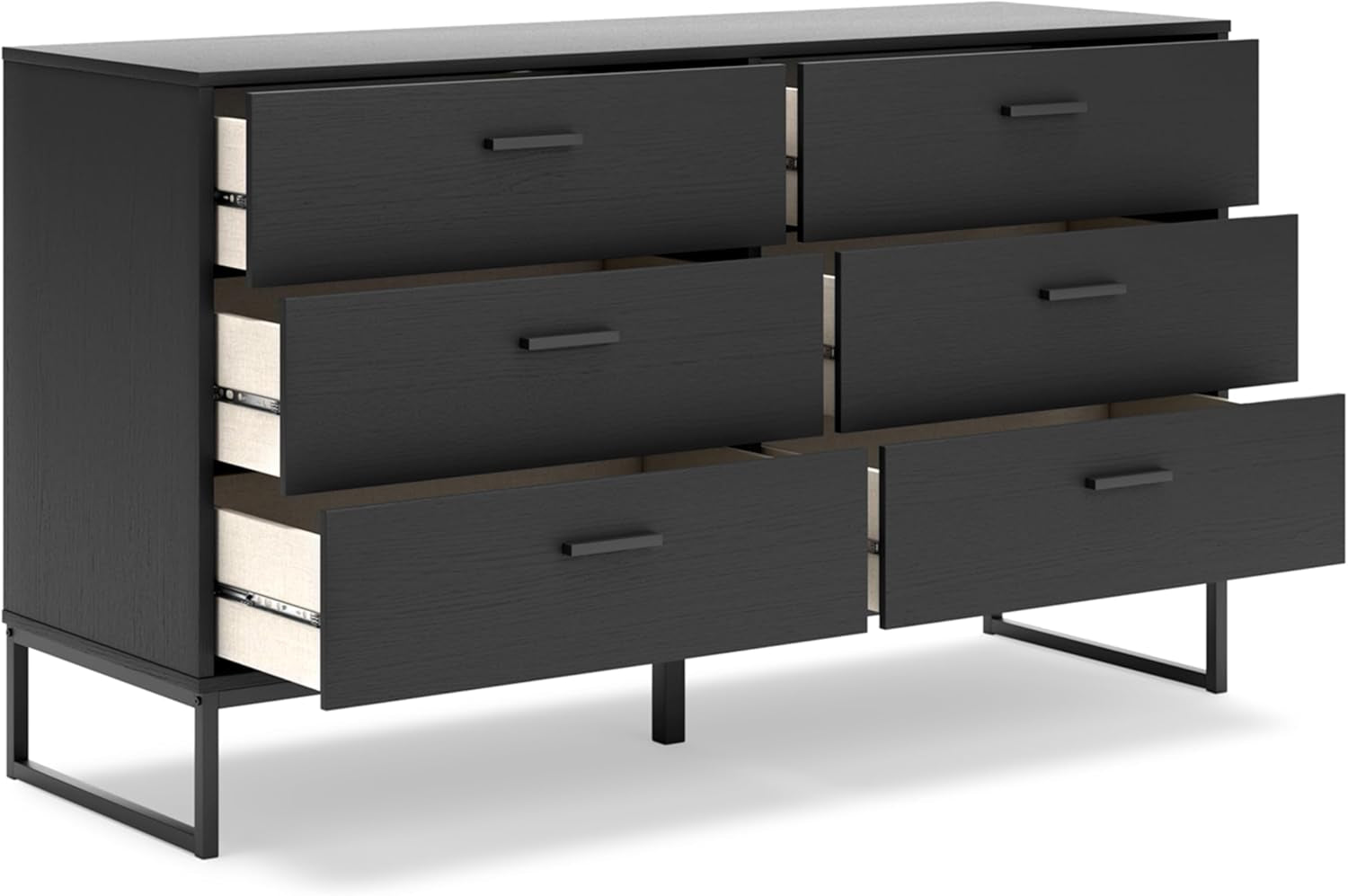 Socalle Modern 6-Drawer Dresser with Safety Stop, Black-3