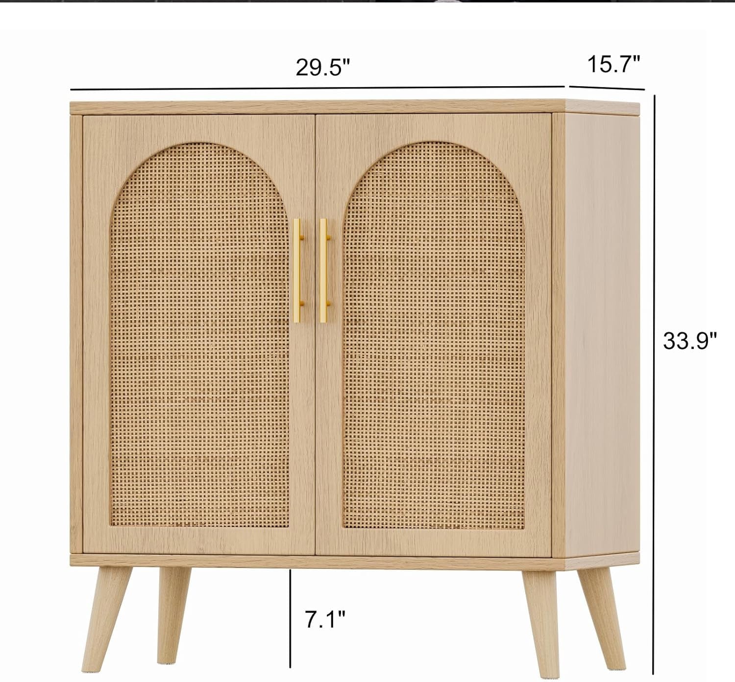 Natural Rattan Door Sideboard Buffet Cabinet-3