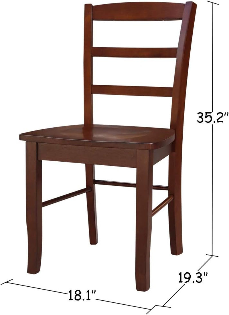 International Concepts Madrid Ladder Back Chair, Espresso-2