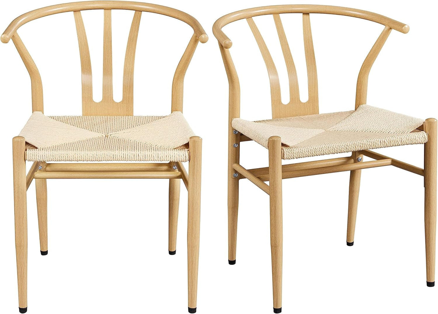 Wood Rattan Weave Dining Chairs (Set of 2)-1