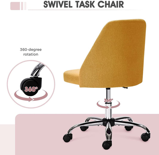 Adjustable Armless Rolling Chair for Small Spaces-1