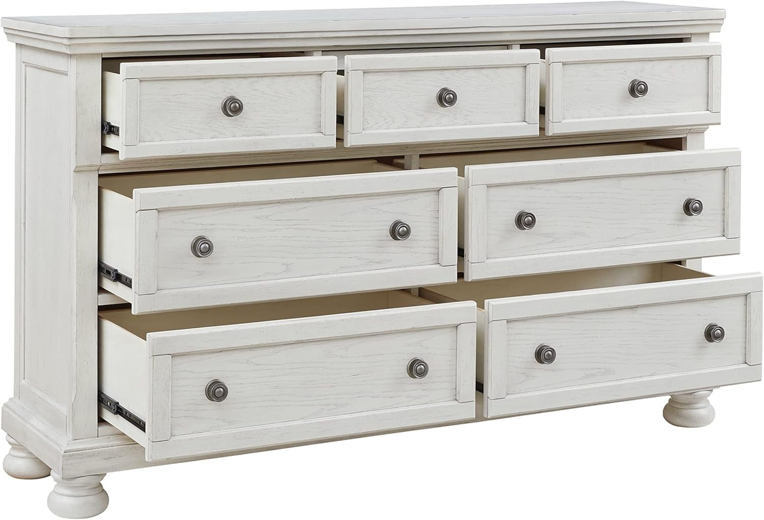 Robbinsdale Traditional 7 Drawer Dresser, Antique White-2